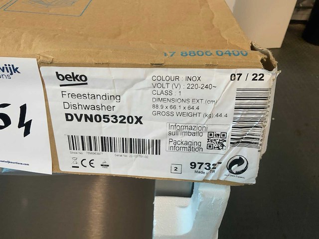 Beko dvn05320x vrijstaande vaatwasser - afbeelding 3 van  3