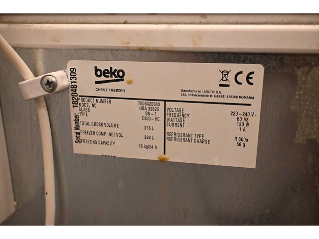 Beko hsa 32520 vrieskist - afbeelding 4 van  4