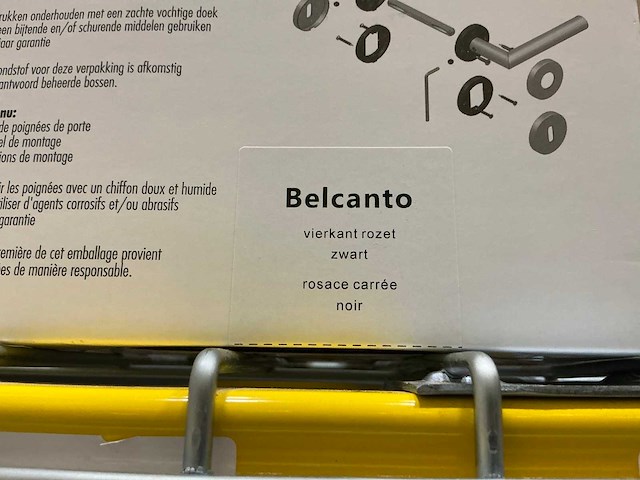 Belcanto vierkant rozet deurbeslag (16x) - afbeelding 3 van  3