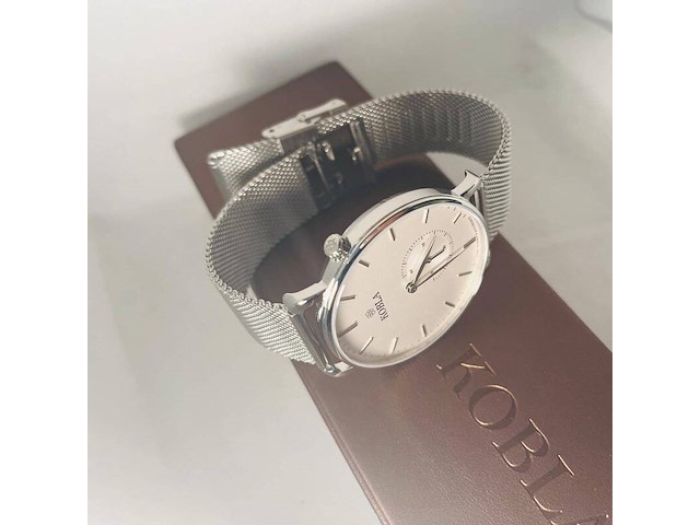 Belgisch juweliershorloge - sharkmesh milanese model - afbeelding 3 van  5