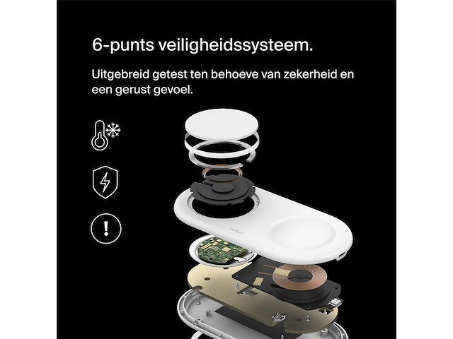 Belkin 2-in-1 magnetisch draadloos laadstation qi2 15w - afbeelding 3 van  6