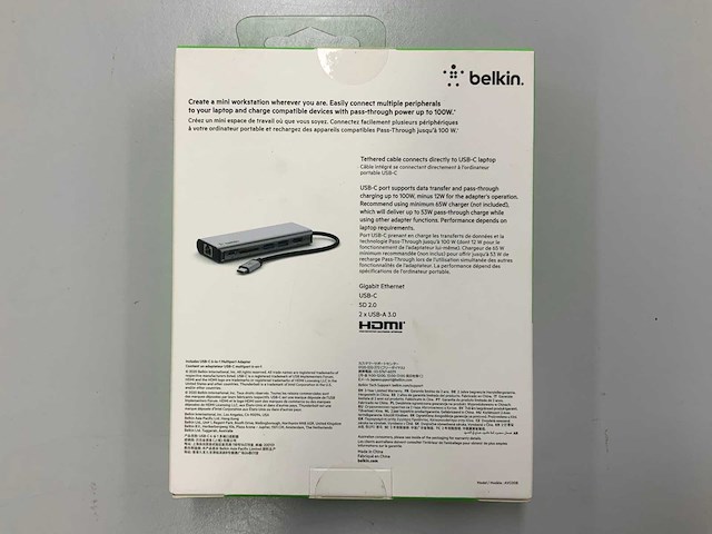 Belkin usb-c 6-in-1 multiport adapter - afbeelding 2 van  2