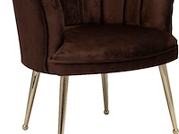 Bella home mila - fauteuil - velvet - schelp - bruin met gouden poten bella home, bruin - afbeelding 1 van  4