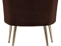 Bella home mila - fauteuil - velvet - schelp - bruin met gouden poten bella home, bruin - afbeelding 2 van  4