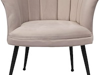 Bella home mila - fauteuil - velvet - schelp - bruin met gouden poten bella home, bruin - afbeelding 2 van  4