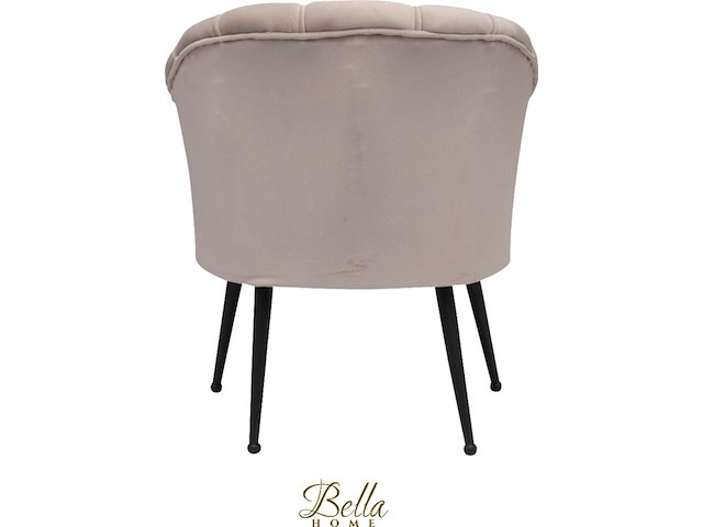 Bella home mila - fauteuil - velvet - schelp - bruin met gouden poten bella home, bruin - afbeelding 3 van  4