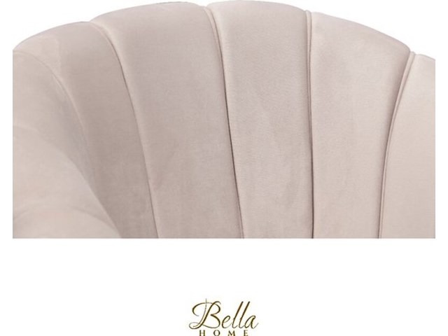 Bella home mila - fauteuil - velvet - schelp - bruin met gouden poten bella home, bruin - afbeelding 4 van  4