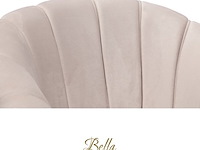 Bella home mila - fauteuil - velvet - schelp - creme met zwarte poten bella home, creme - afbeelding 4 van  4