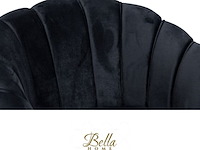 Bella home mila - fauteuil - velvet - schelp - zwart met zwarte poten bella home, zwart - afbeelding 3 van  3