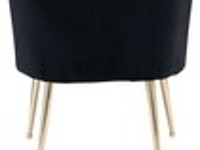 Bella home mila - fauteuil - velvet - schelp - zwarte met gouden poten bella home, zwart - afbeelding 2 van  4