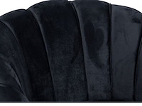 Bella home mila - fauteuil - velvet - schelp - zwarte met gouden poten bella home, zwart - afbeelding 4 van  4