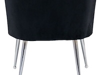 Bella home mila - fauteuil - velvet - schelp - zwarte met zilveren poten bella home, zwart - afbeelding 3 van  3