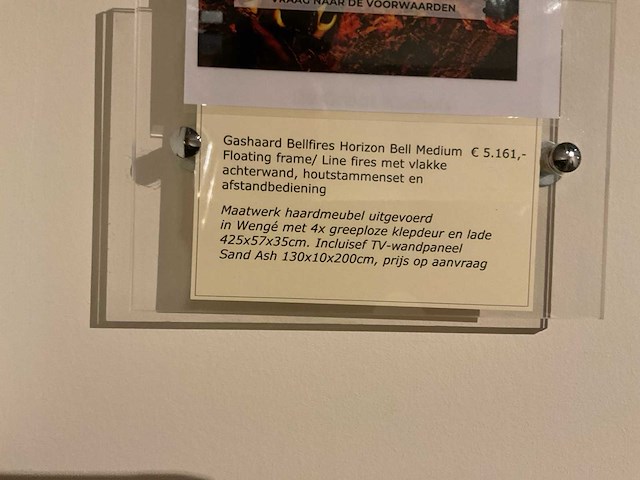 Bellfires horizon bell medium inbouw gashaard met kast- en tv wand - afbeelding 2 van  10