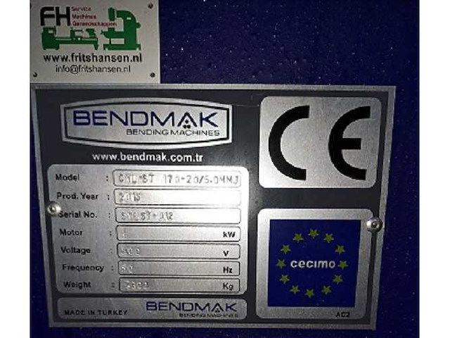 Bendmak - 2015 - cyl-st-170-20-5 - plaatwals - afbeelding 6 van  14