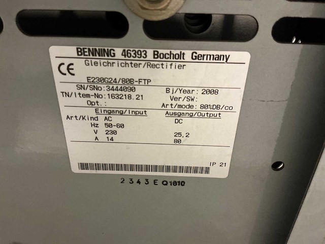 Benning - 24v 80a - battery chargers - 2008 - afbeelding 2 van  2