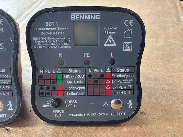 Benning stekkerdoos tester (2x) - afbeelding 2 van  2