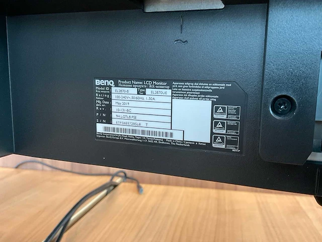 Benq el2870b 27” monitor - afbeelding 1 van  2