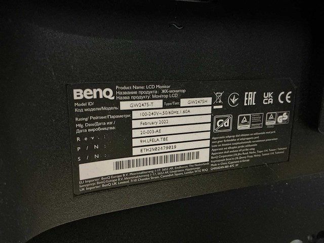Benq gw2475-t monitor (4x) - afbeelding 3 van  6
