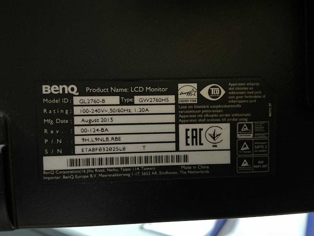 Benq gw2760s monitor - afbeelding 4 van  5