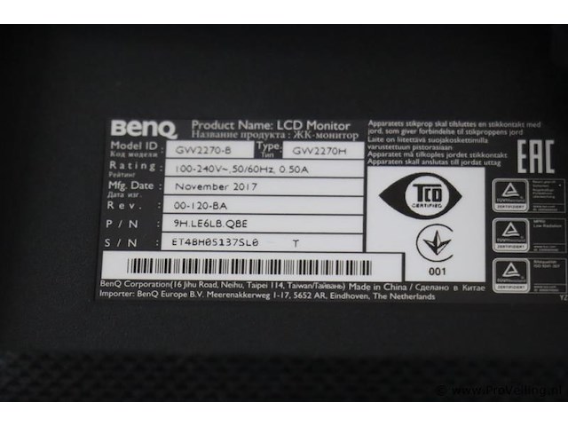 Benq lcd monitor gv2270-b - 21.5" - afbeelding 5 van  5