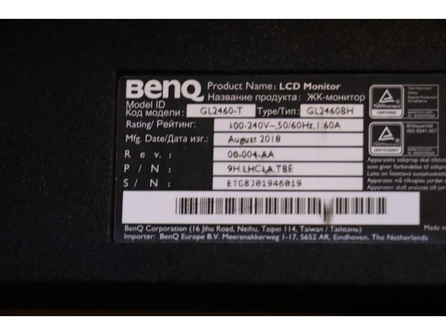 Benq monitor model gl2460-t - afbeelding 3 van  3