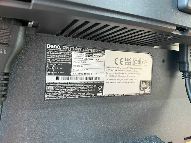 Benq pd3420q-b 34” monitor - afbeelding 3 van  3