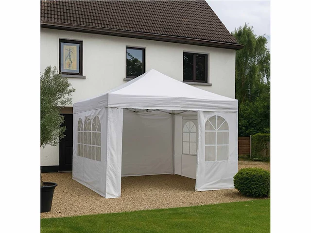 Benson - benson outdoor partytent gazebo met 3 wanden - 2900x2900x2450mm - 90g/m^2 - afbeelding 1 van  6