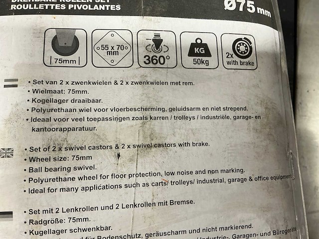 Benson 75 mm zwenkwielset - afbeelding 7 van  7