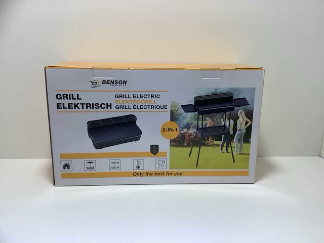 Benson elektrische barbecue grill - 1800-2200w - zwart - afbeelding 6 van  6