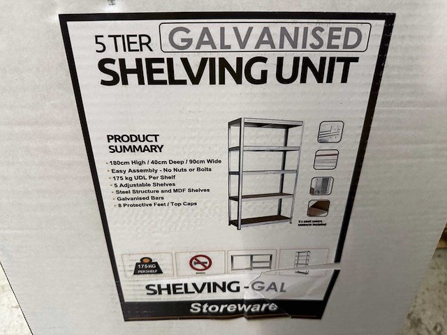 Benson stelling verstelbare planken - 180x90x40 cm - afbeelding 4 van  5