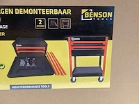 Benson tools gereedschapswagen demonteerbaar / tool trolley - 2 laden - oranje/zwart - afbeelding 3 van  3
