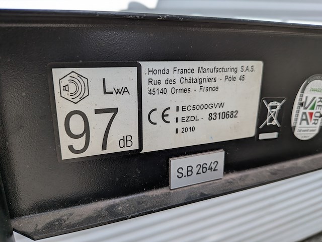 Benzine aggregaat, honda, ec 5000, 2010 - afbeelding 10 van  10