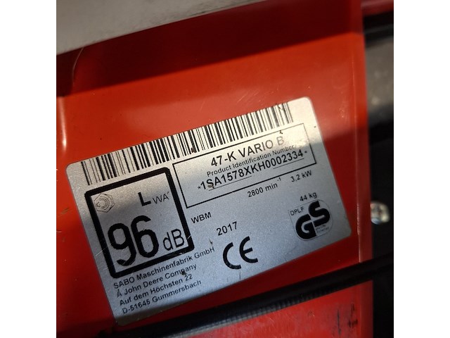 Benzine grasmaaier, sabo, 47-k vario b, 2017 - afbeelding 10 van  13