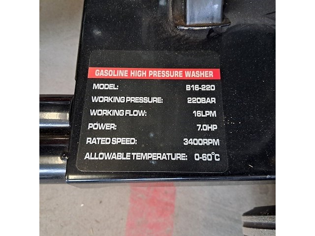 Benzine hogedruk reiniger, kranzle, b 16-220 power wascher, zwart - afbeelding 12 van  13