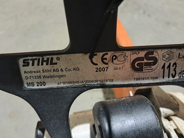 Benzine kettingzaag, stihl, ms 200, 2007 - afbeelding 3 van  9