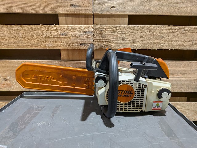 Benzine kettingzaag, stihl, ms 200t, 2002, incl. kunststof stapelbak - afbeelding 3 van  8