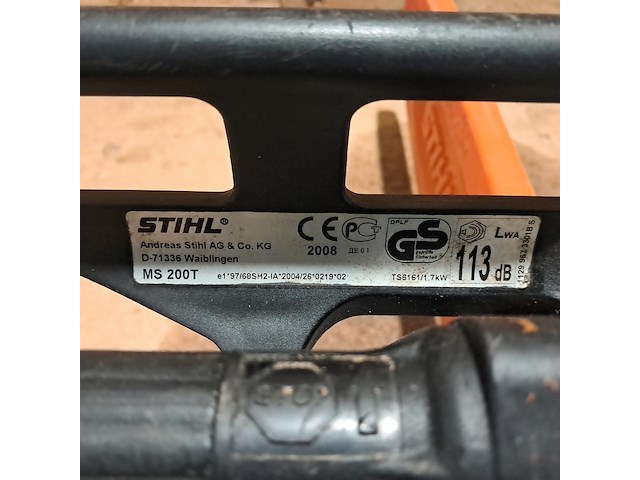 Benzine kettingzaag, stihl, ms 200t, 2008, incl. 4x stokheggenschaar - afbeelding 13 van  16