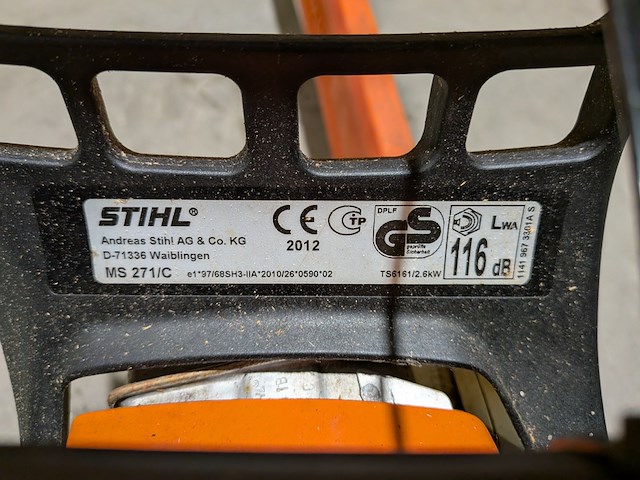 Benzine kettingzaag, stihl, ms 271/c, 2012 - afbeelding 6 van  6
