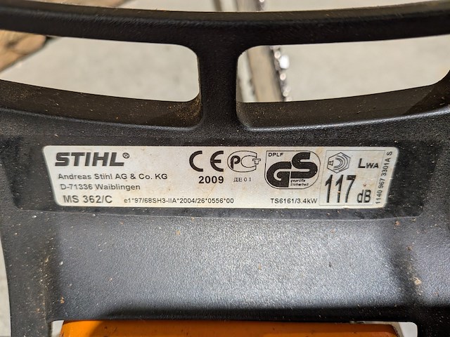 Benzine kettingzaag, stihl, ms 362/c, 2009 - afbeelding 6 van  6