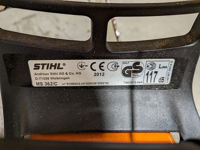 Benzine kettingzaag, stihl, ms 362/c, 2012 - afbeelding 6 van  6
