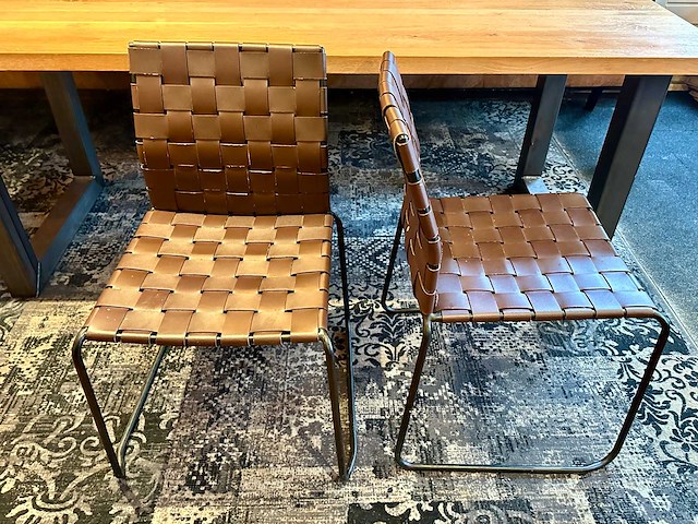 Bepurehome - icon - eetkamerstoel met gevlochten leren zitting (2x) - afbeelding 1 van  3