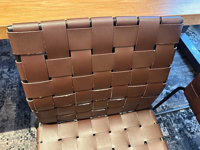 Bepurehome - icon - eetkamerstoel met gevlochten leren zitting (2x) - afbeelding 2 van  3