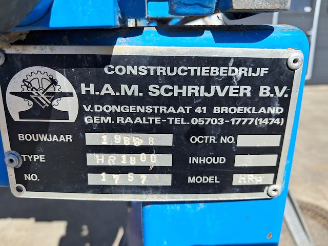Beregeningshaspel, h.a.m. schrijver, hr1800, 1988 - afbeelding 10 van  14