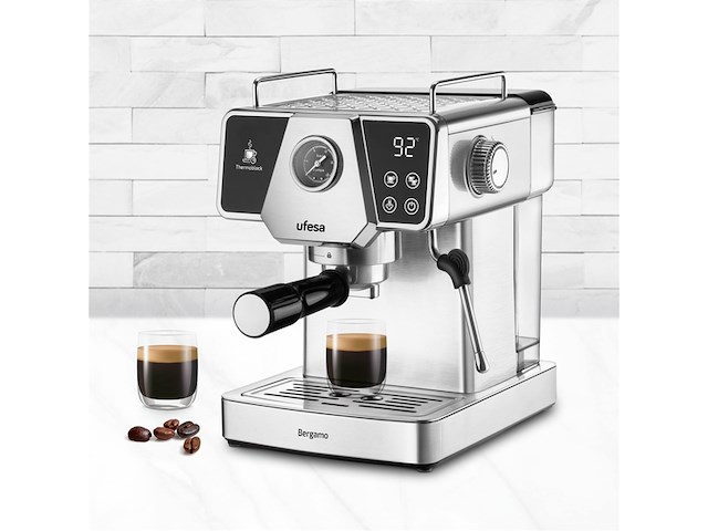 Bergamo espresso en capuccino koffiemachine touchpaneel 20 bar 1350w zilver - afbeelding 1 van  6