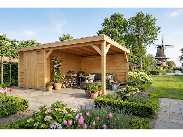 Berging met overkapping - 650x300x245 cm - afbeelding 1 van  3