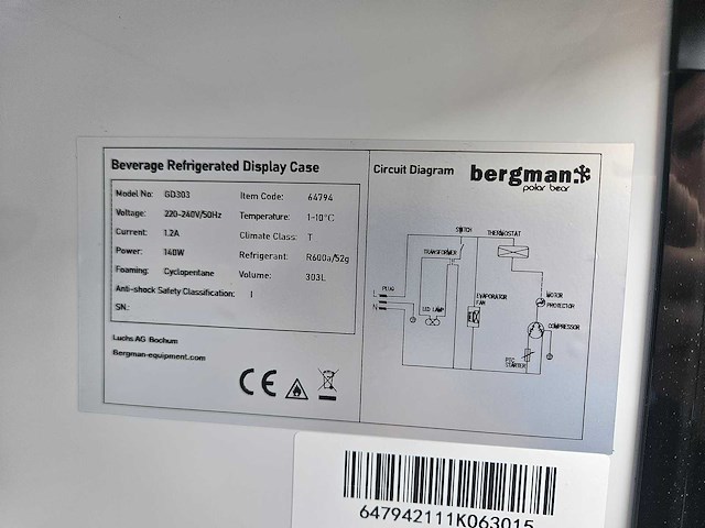 Bergman - glasdeurkoeling - afbeelding 2 van  2