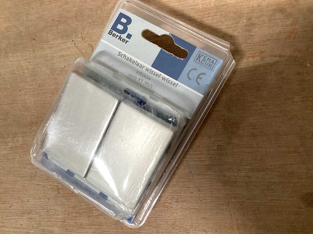 Berker k5 rvs schakelaar inbouw, dubbele serieschakelaar (41x) - afbeelding 1 van  1