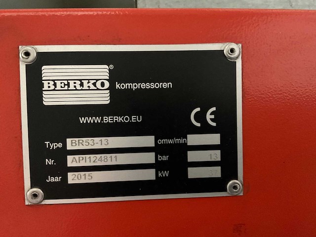 Berko - 2015 - br53-13 - schroefcompressor (2x) - afbeelding 6 van  14