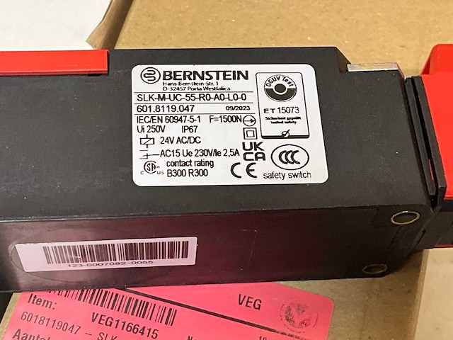 Bernstein 6018119047 veiligheidsschakelaar 24 v dc/ac 5 a separate actuator momentary ip67 - afbeelding 5 van  5