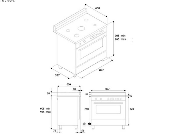Bertazzoni ams9ind61bx inductie fornuis - afbeelding 3 van  10